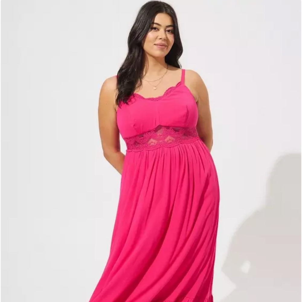 Torrid Fuchsia Lace Detail Chemise